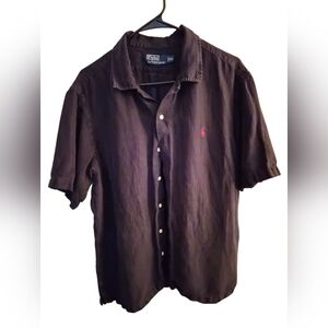 Polo by Ralph Lauren Men's Black Shirt with Red Logo